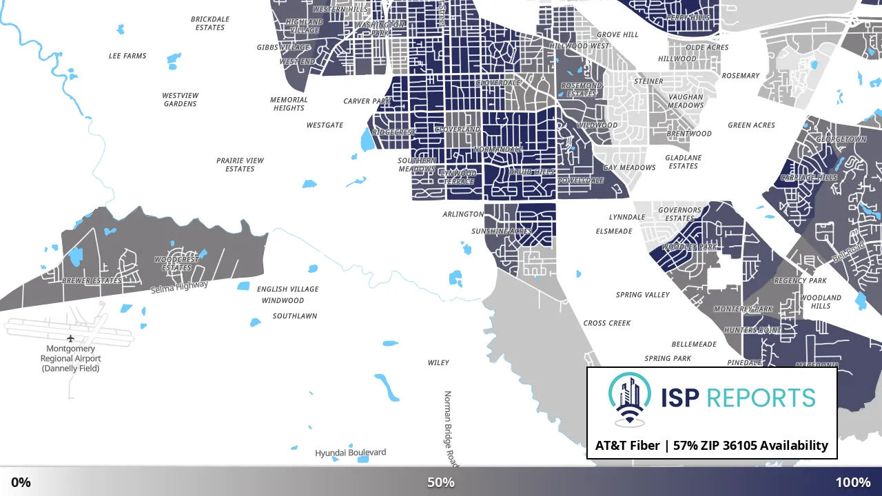 36105, AL map of internet availability
