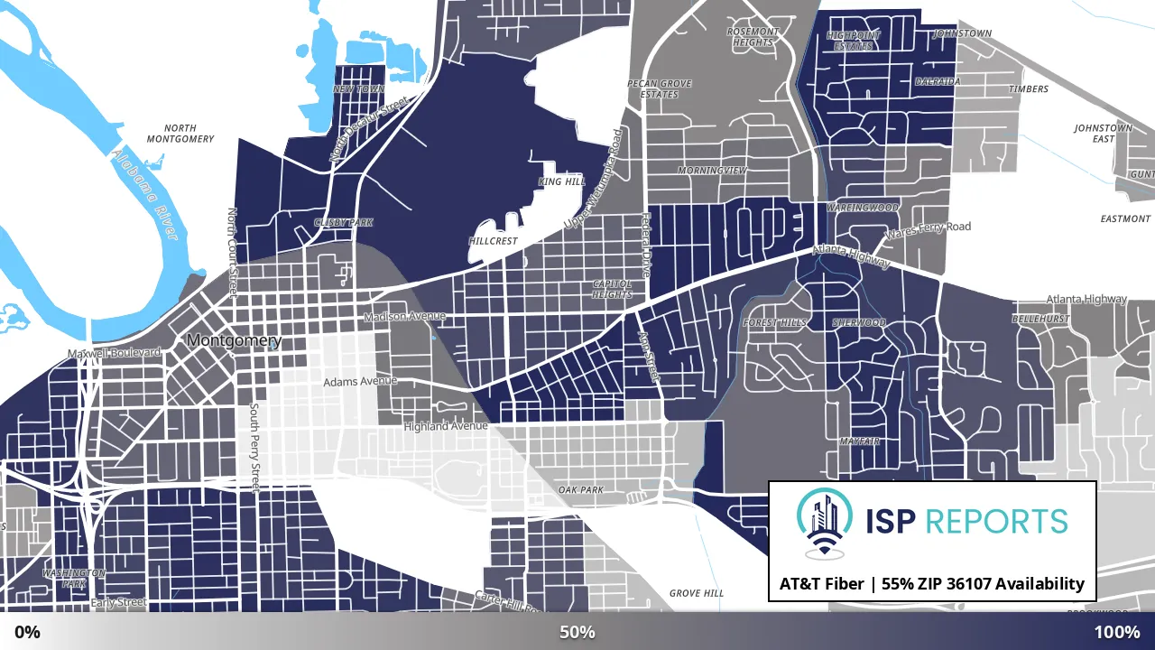 36107, AL map of internet availability