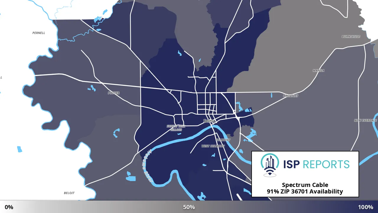 36701, AL map of internet availability