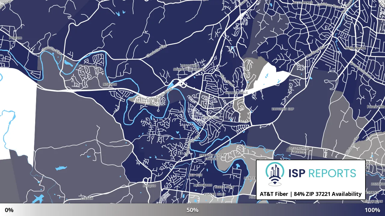 37221, TN map of internet availability