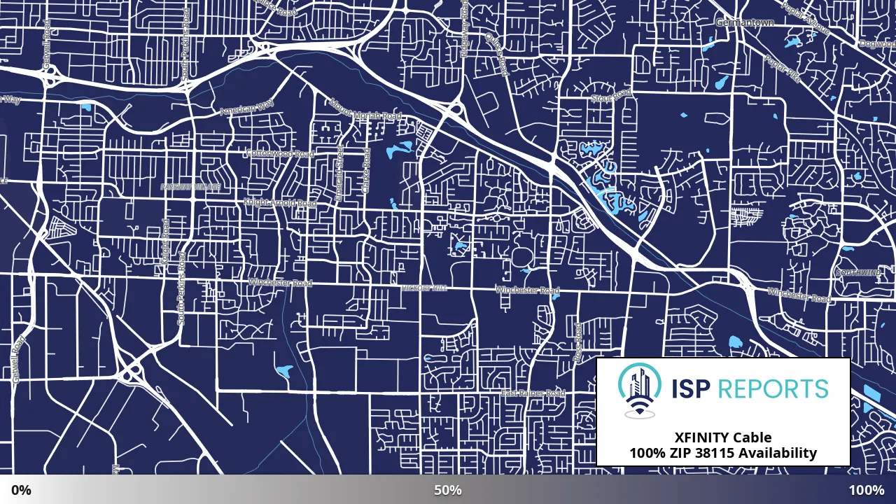 38115, TN map of internet availability