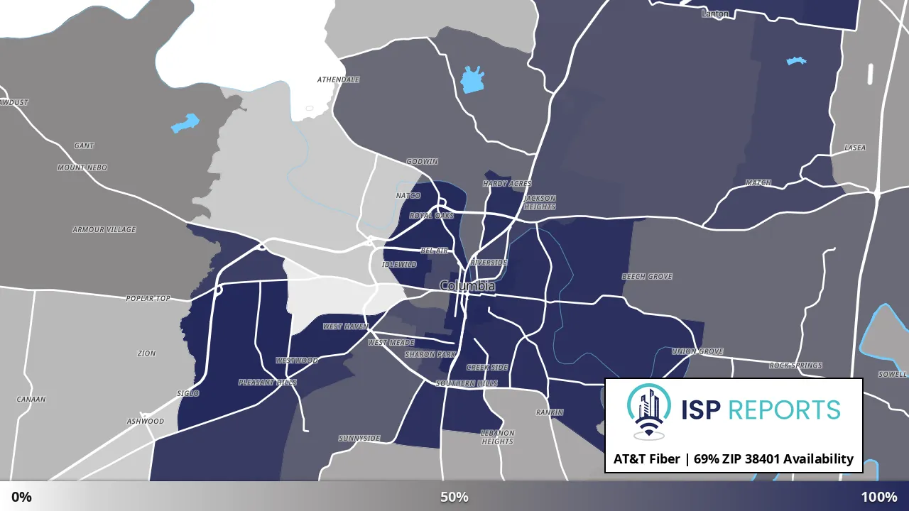 38401, TN map of internet availability