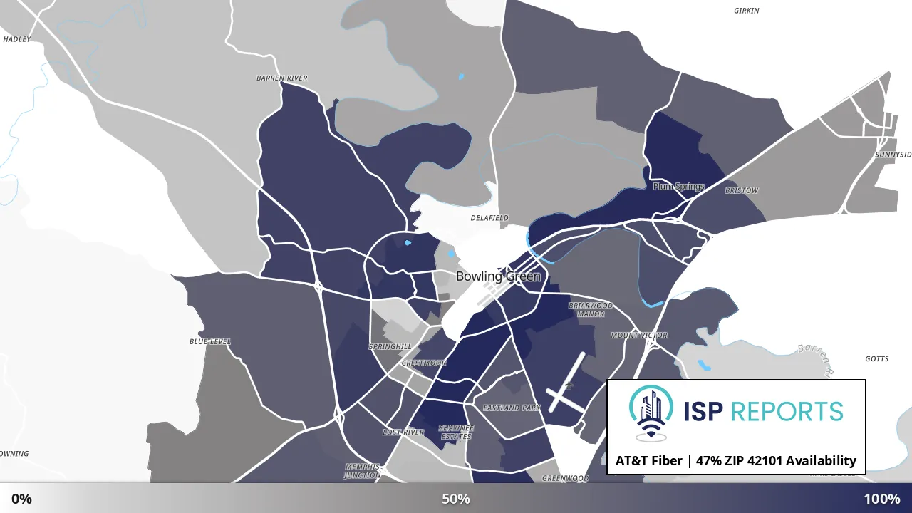 42101, KY map of internet availability