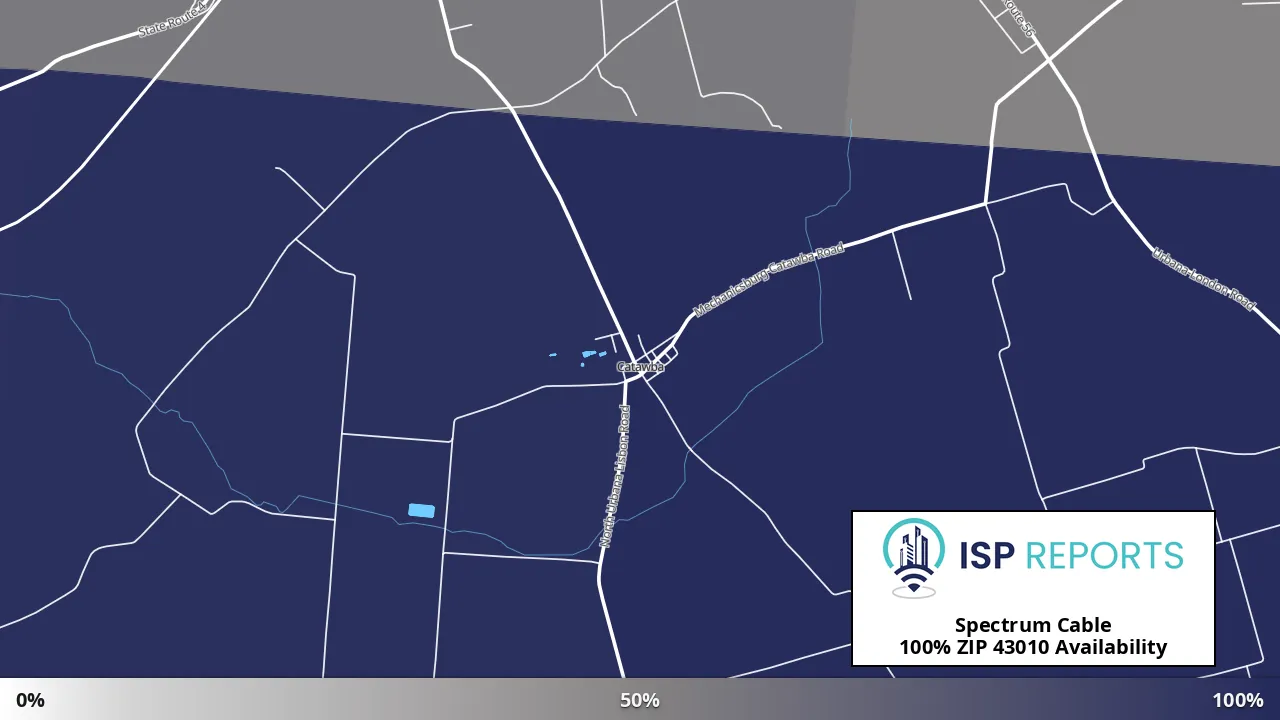 43010, OH map of internet availability