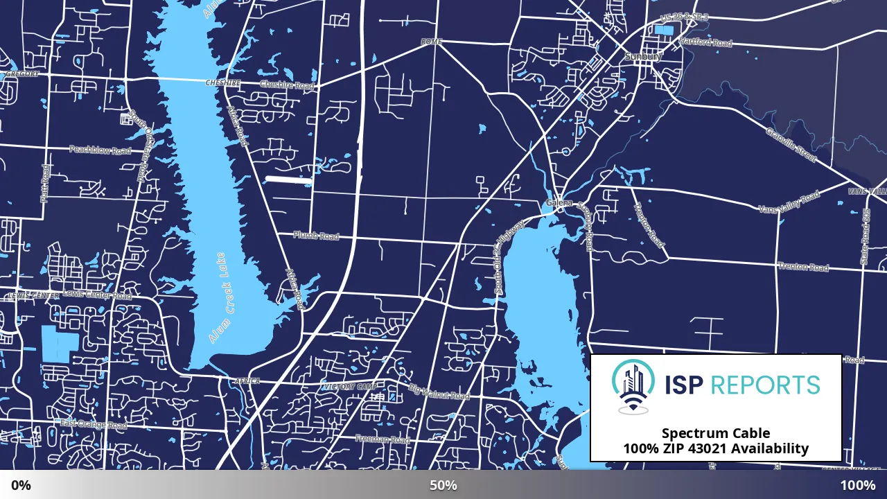 43021, OH map of internet availability