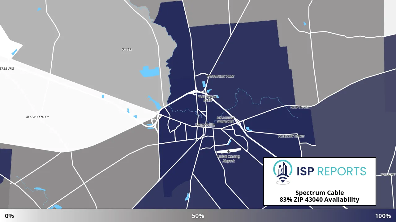 43040, OH map of internet availability