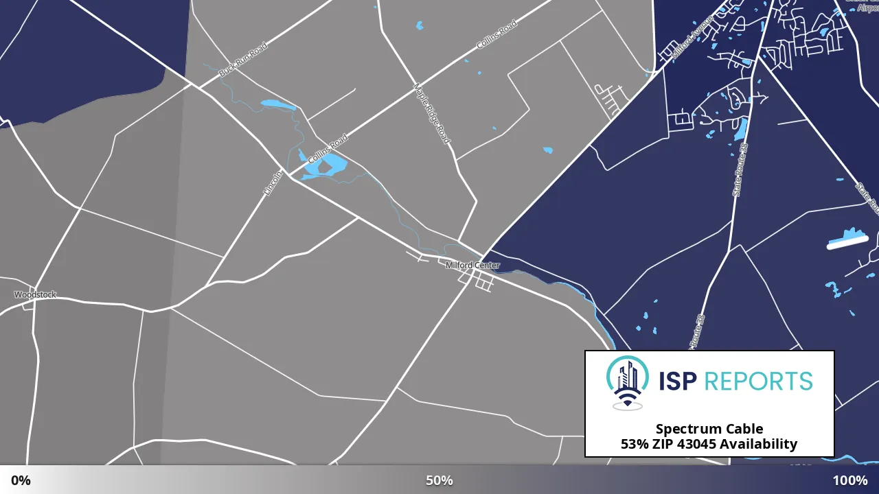 43045, OH map of internet availability