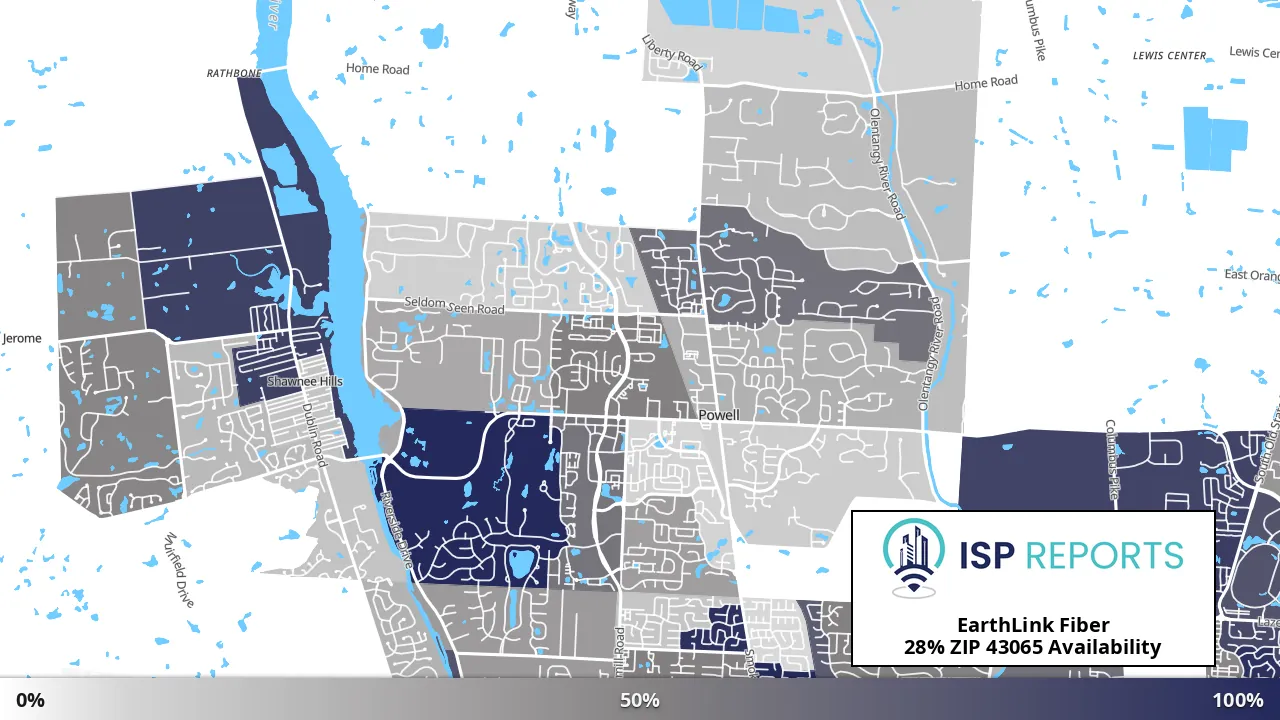 43065, OH map of internet availability
