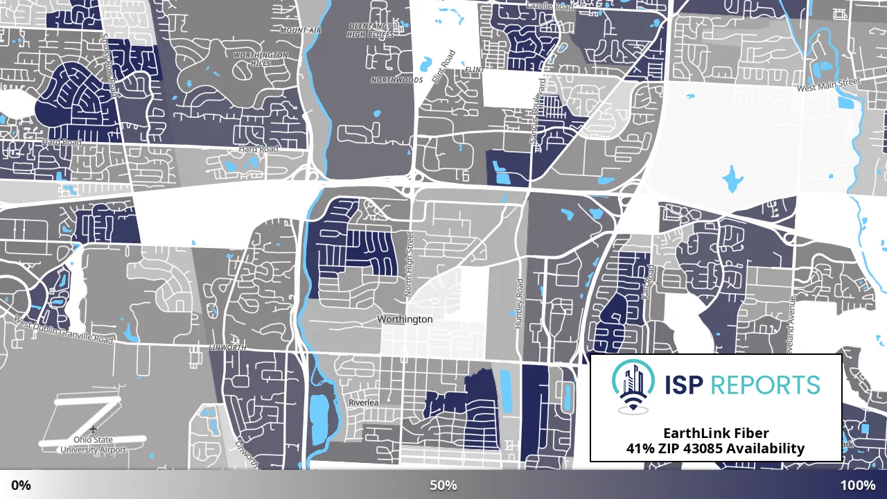 43085, OH map of internet availability