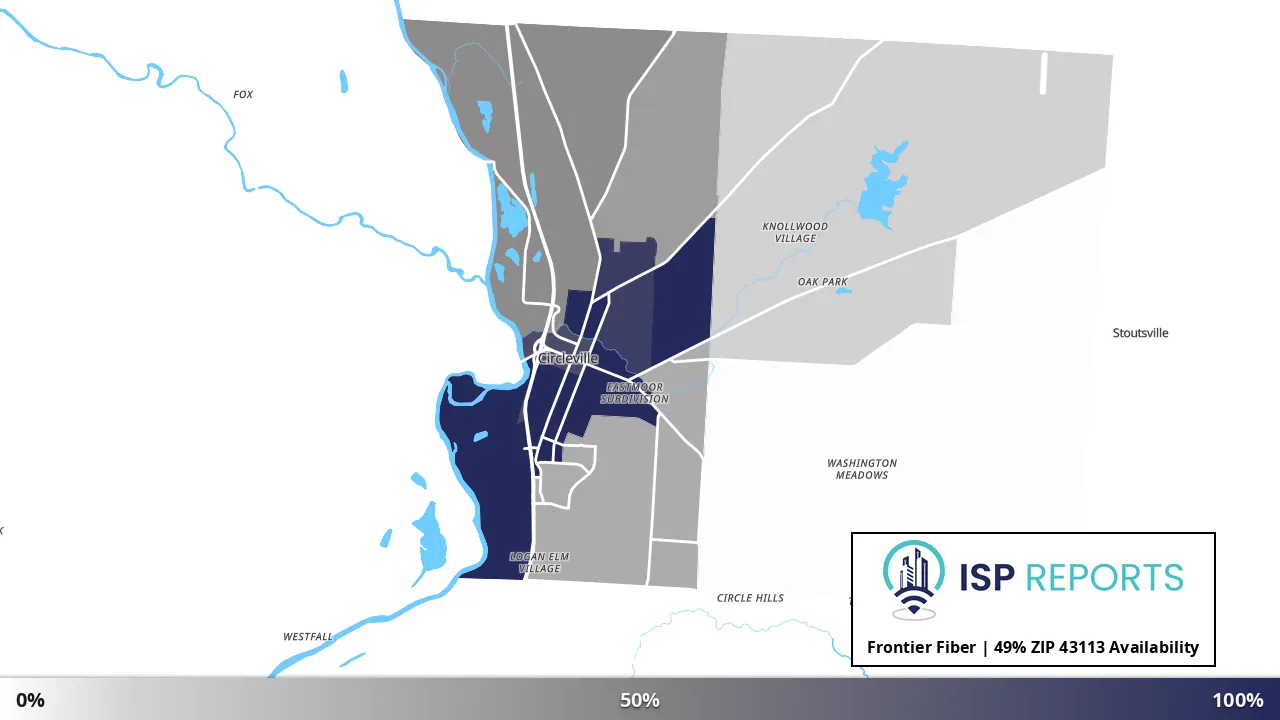 43113, OH map of internet availability