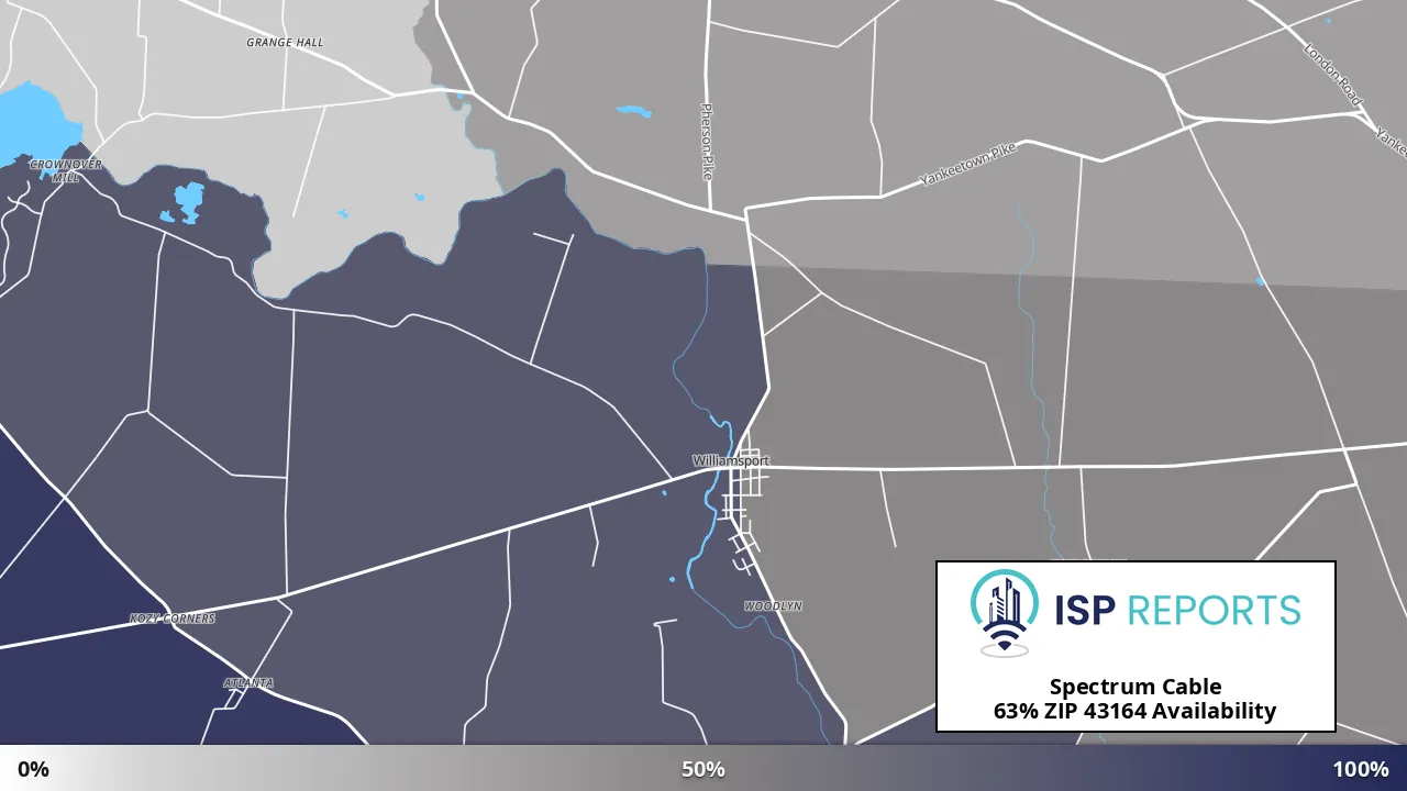 43164, OH map of internet availability