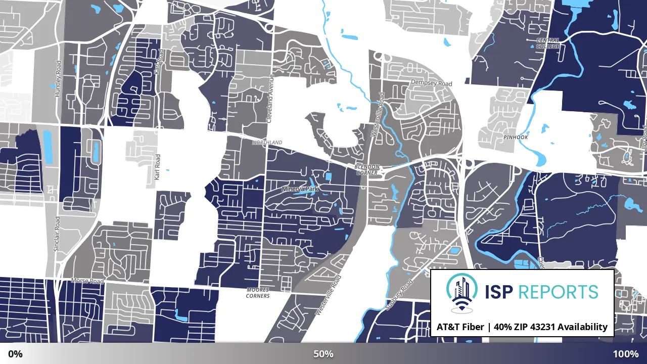 43231, OH map of internet availability