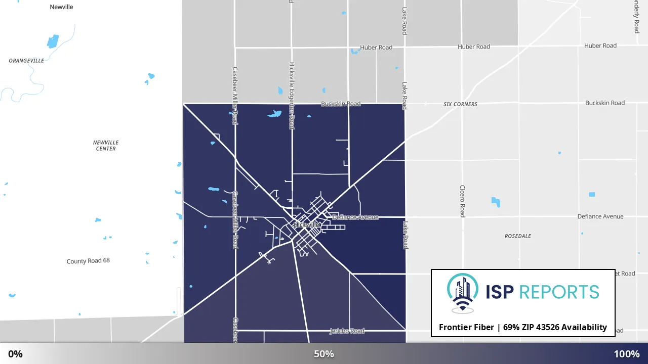 43526, OH map of internet availability