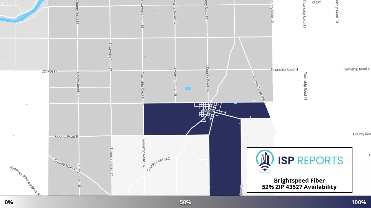 43527, OH map of internet availability
