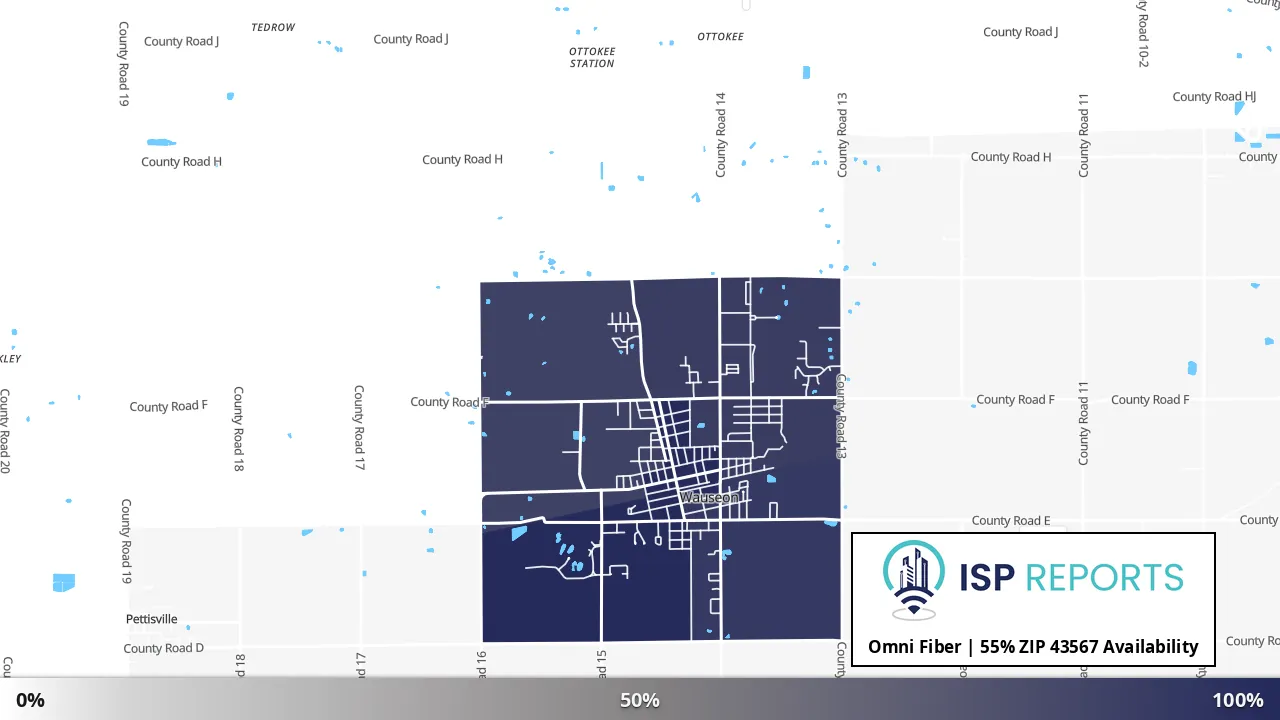43567, OH map of internet availability