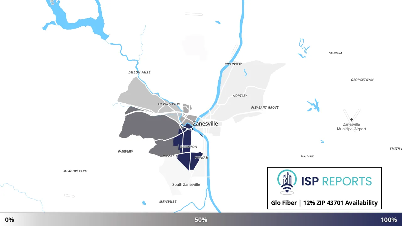 43701, OH map of internet availability