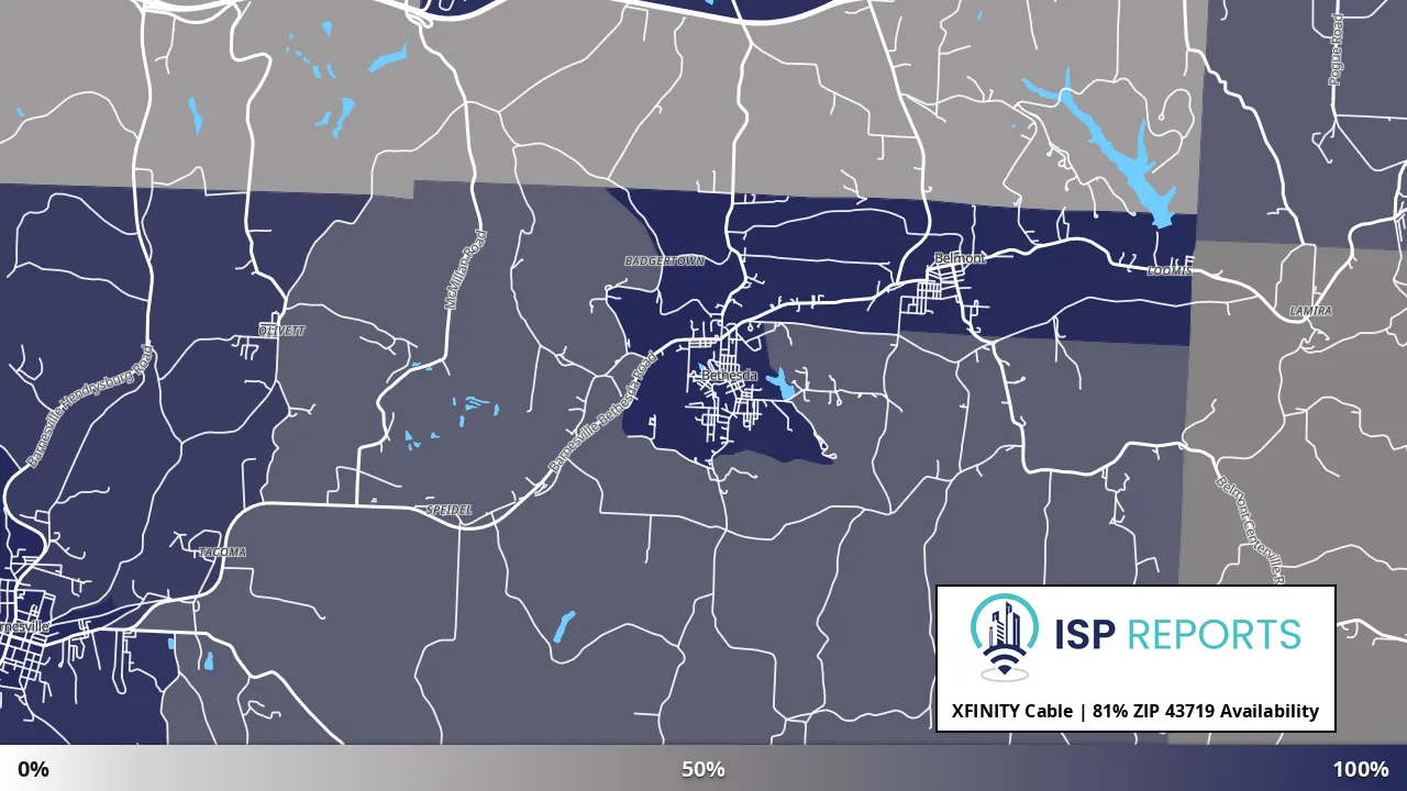 43719, OH map of internet availability