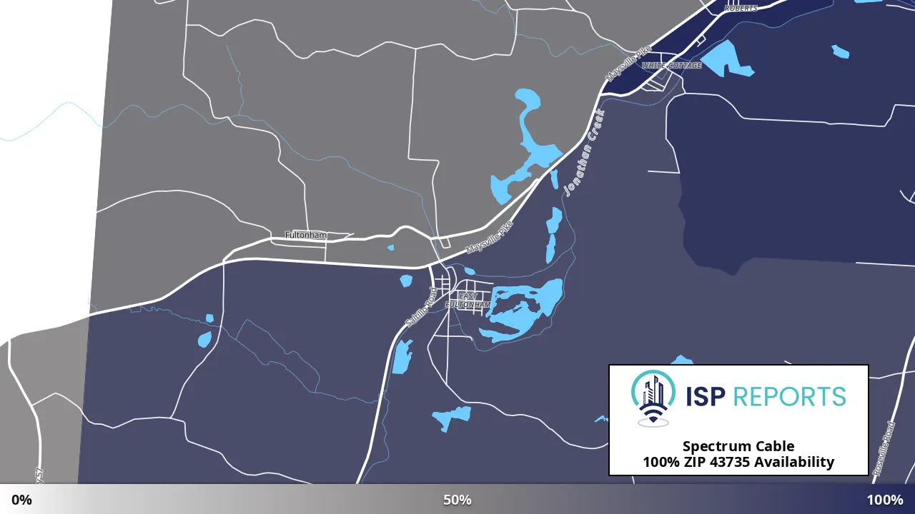 43735, OH map of internet availability