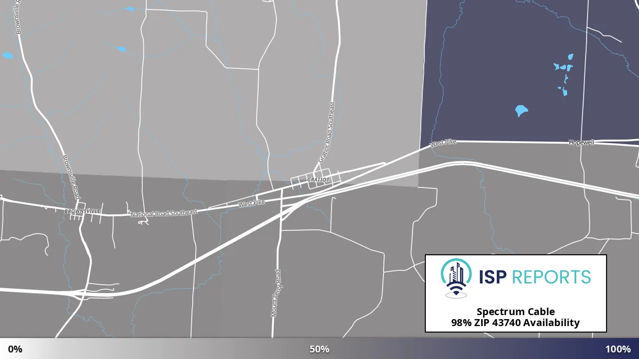 43740, OH map of internet availability