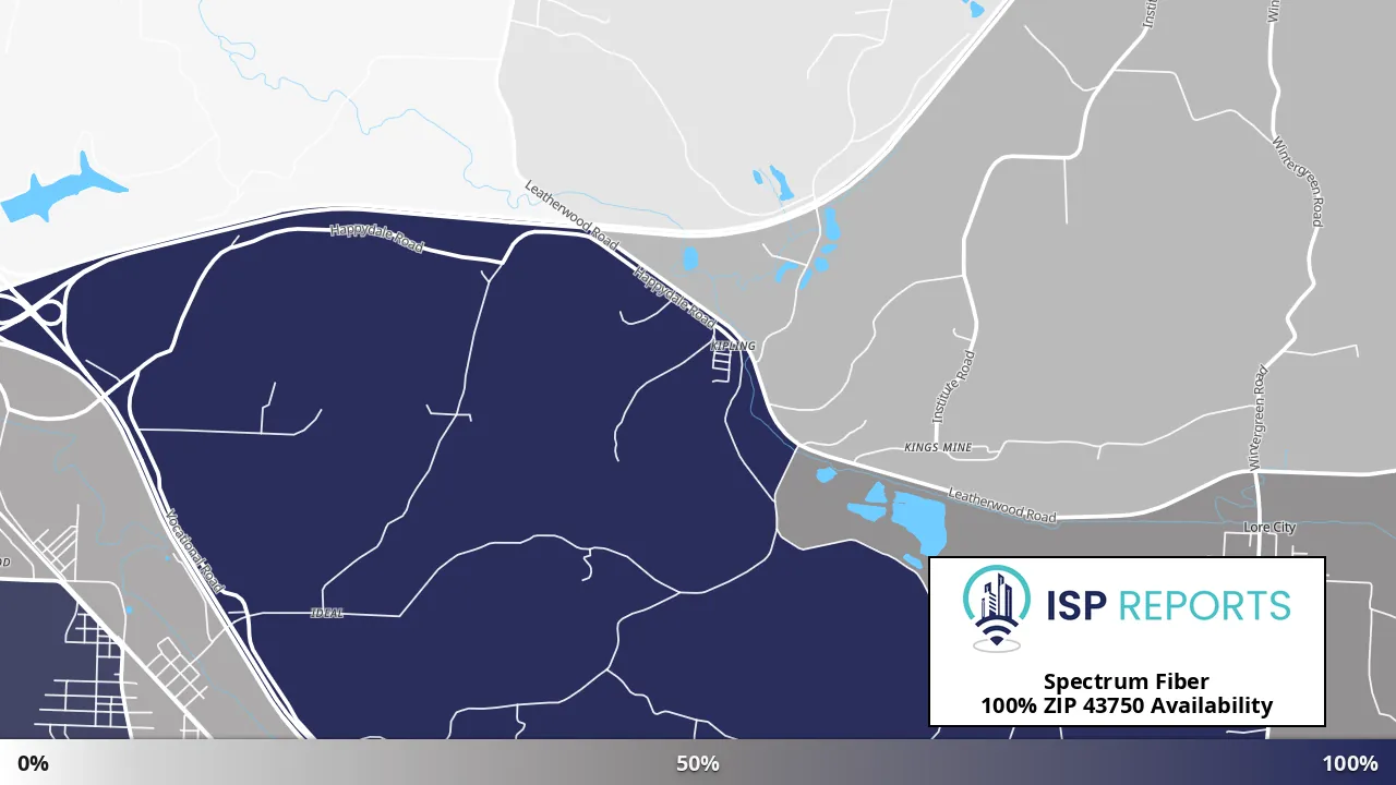 43750, OH map of internet availability