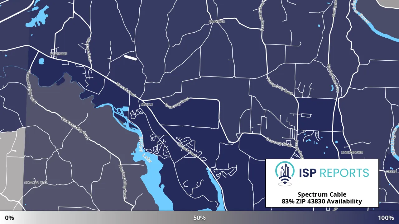43830, OH map of internet availability