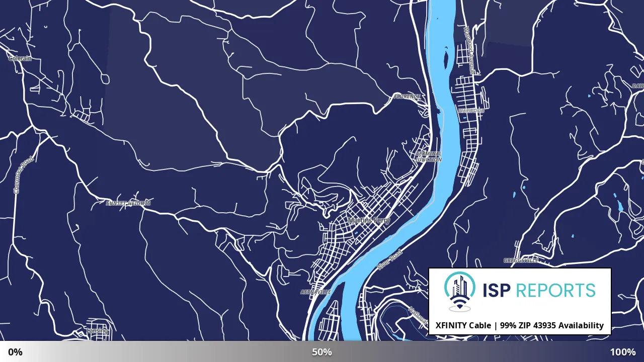 43935, OH map of internet availability