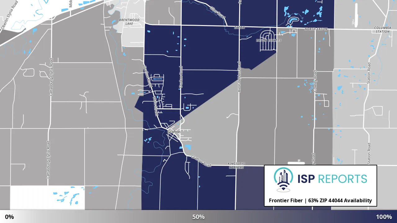 44044, OH map of internet availability