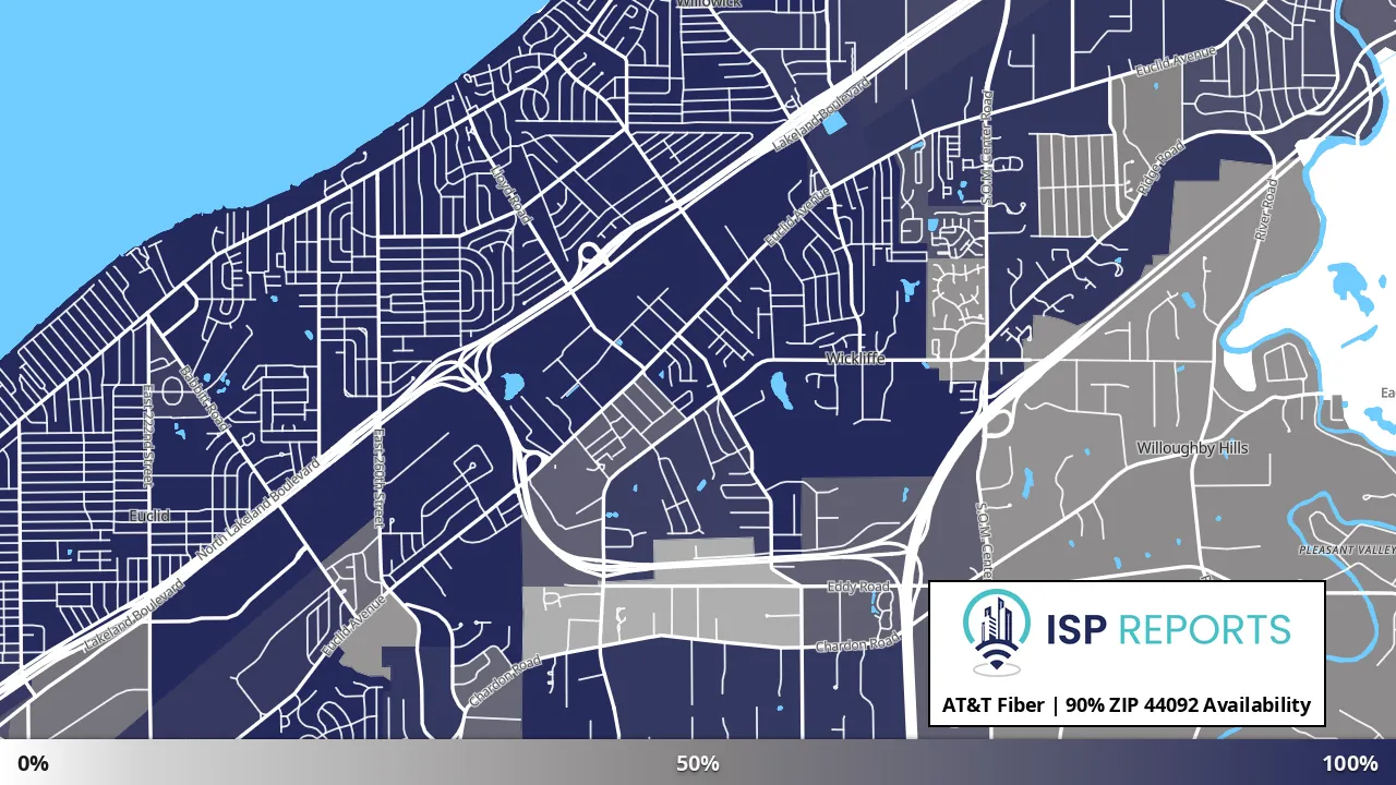 44092, OH map of internet availability