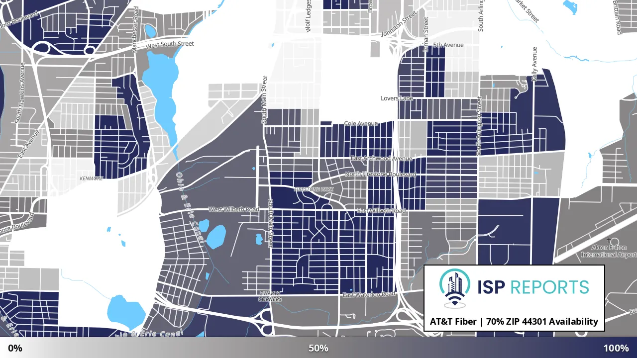 44301, OH map of internet availability