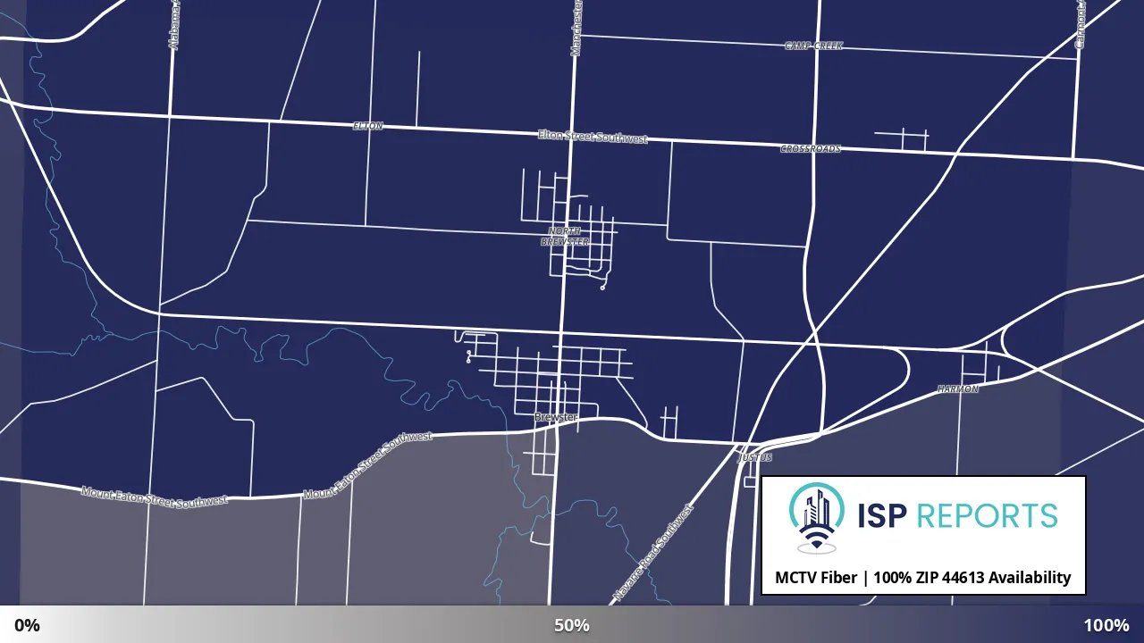 44613, OH map of internet availability