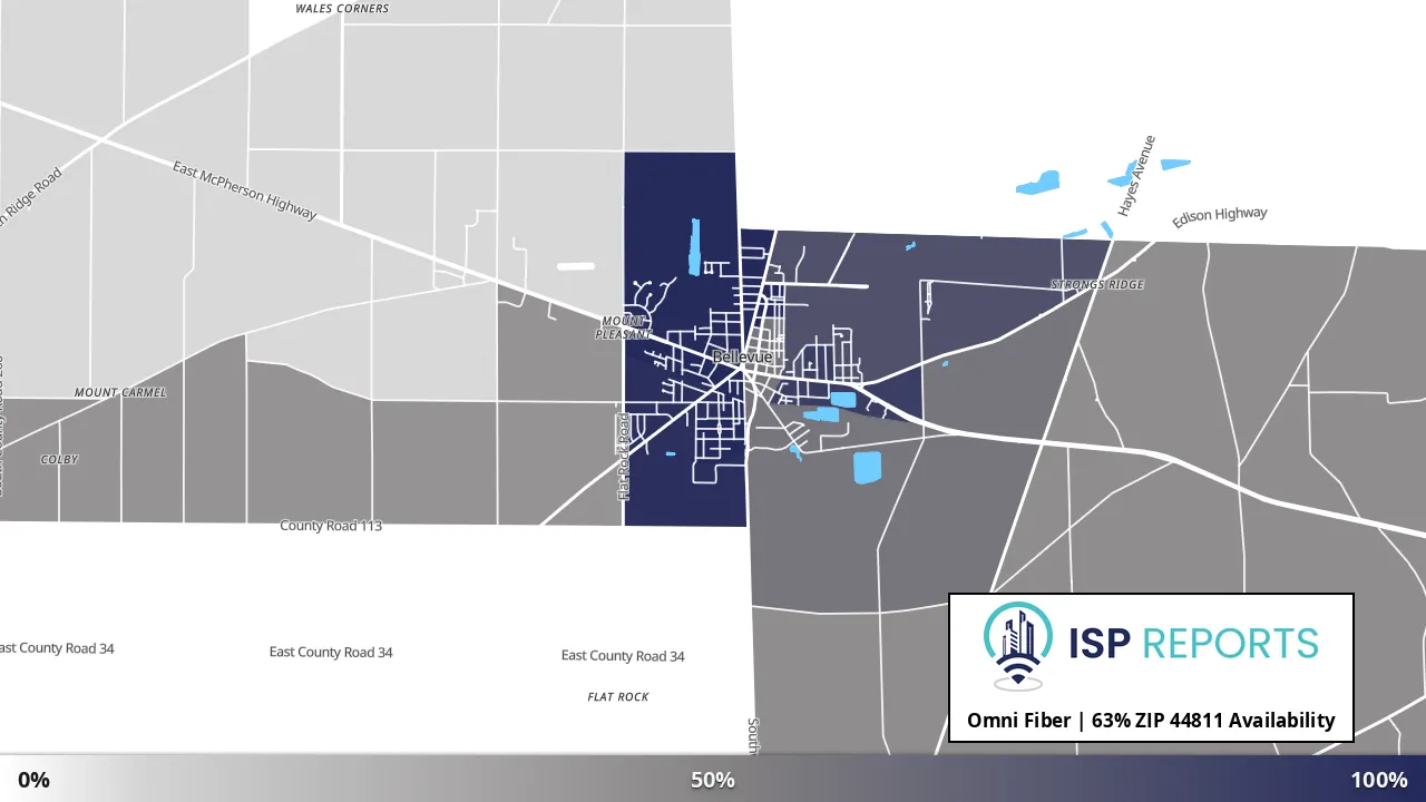 44811, OH map of internet availability