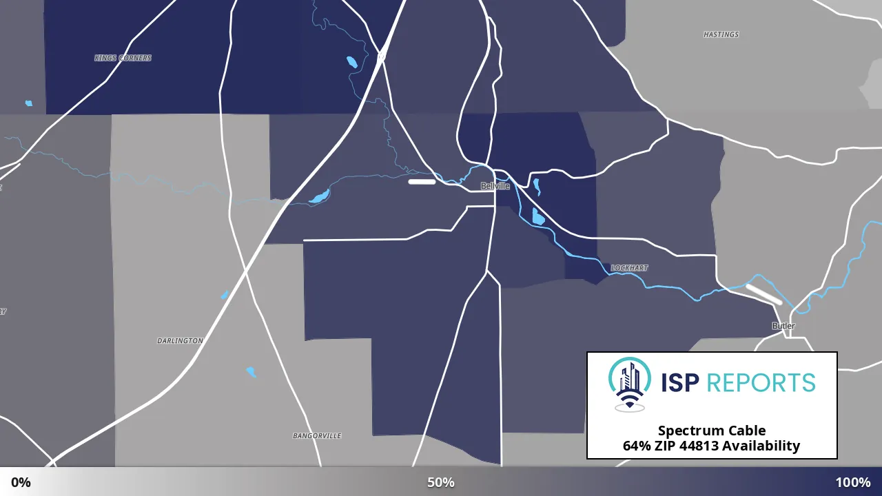 44813, OH map of internet availability