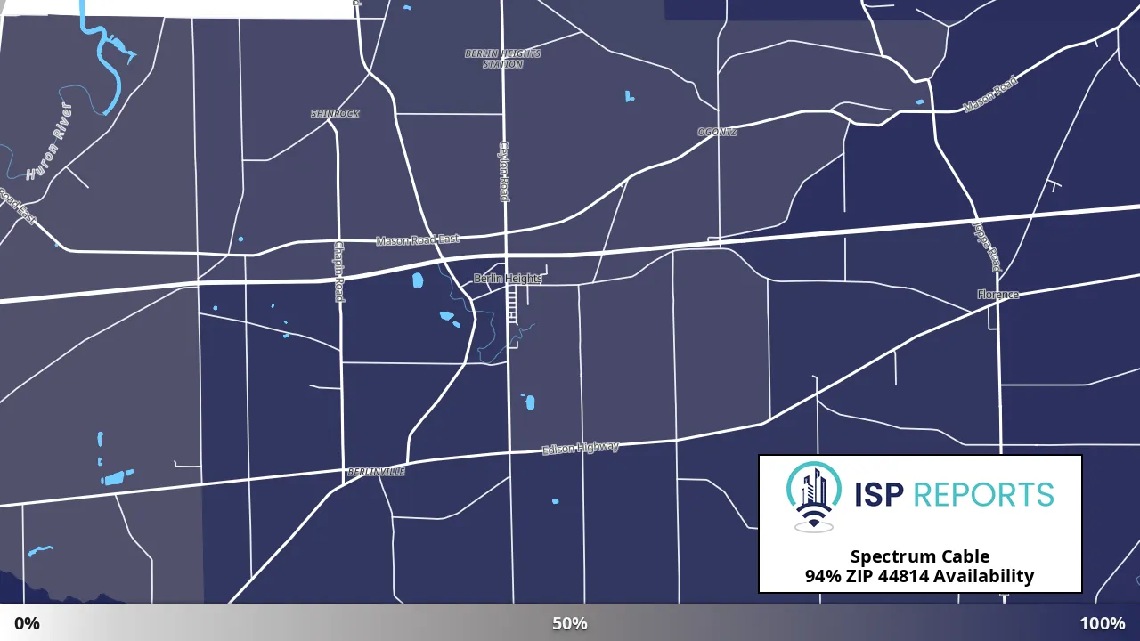 44814, OH map of internet availability