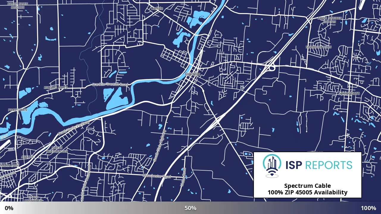 45005, OH map of internet availability