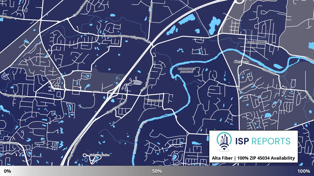 45034, OH map of internet availability