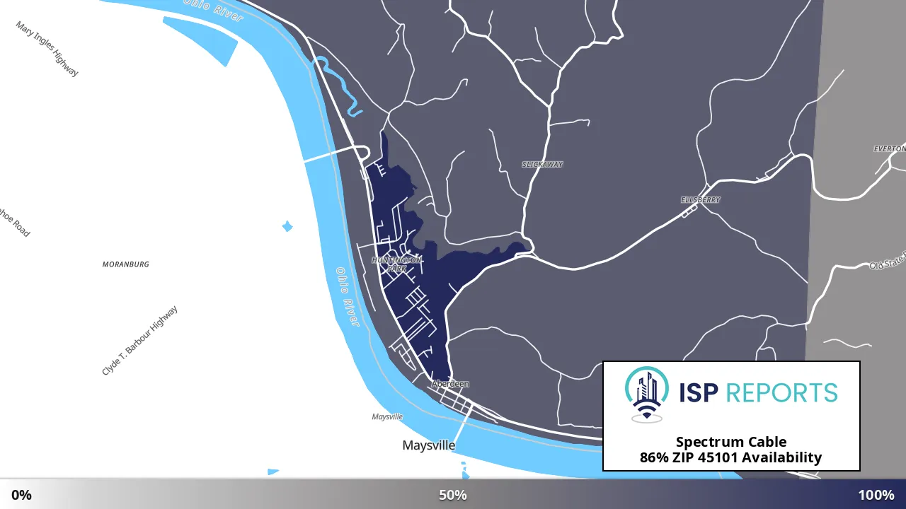 45101, OH map of internet availability