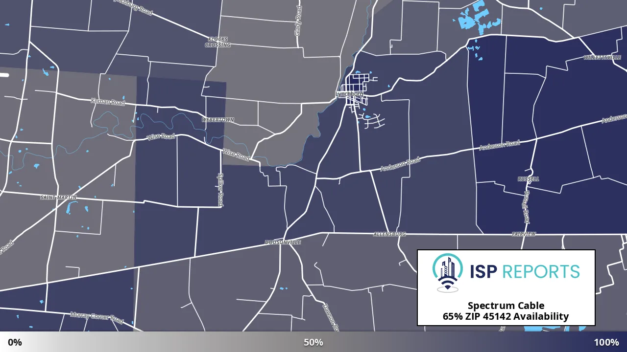 45142, OH map of internet availability