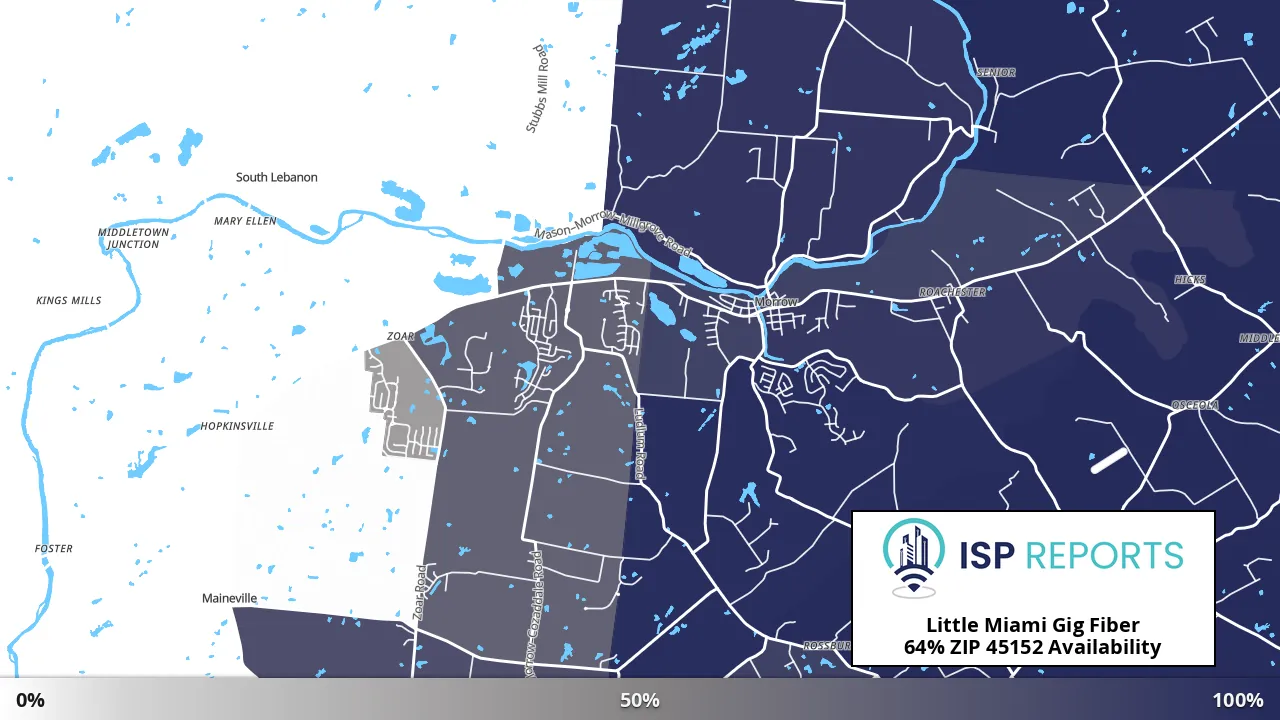 45152, OH map of internet availability