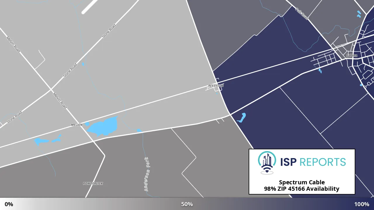 45166, OH map of internet availability