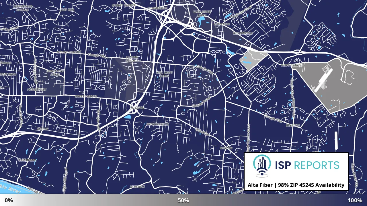 45245, OH map of internet availability