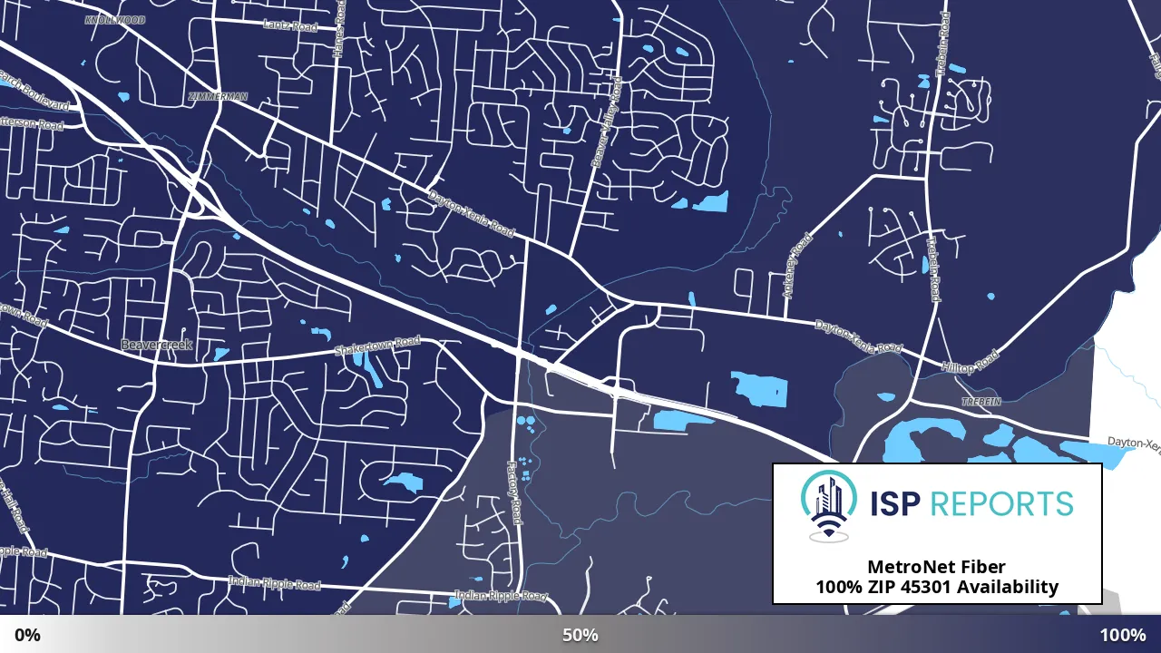 45301, OH map of internet availability
