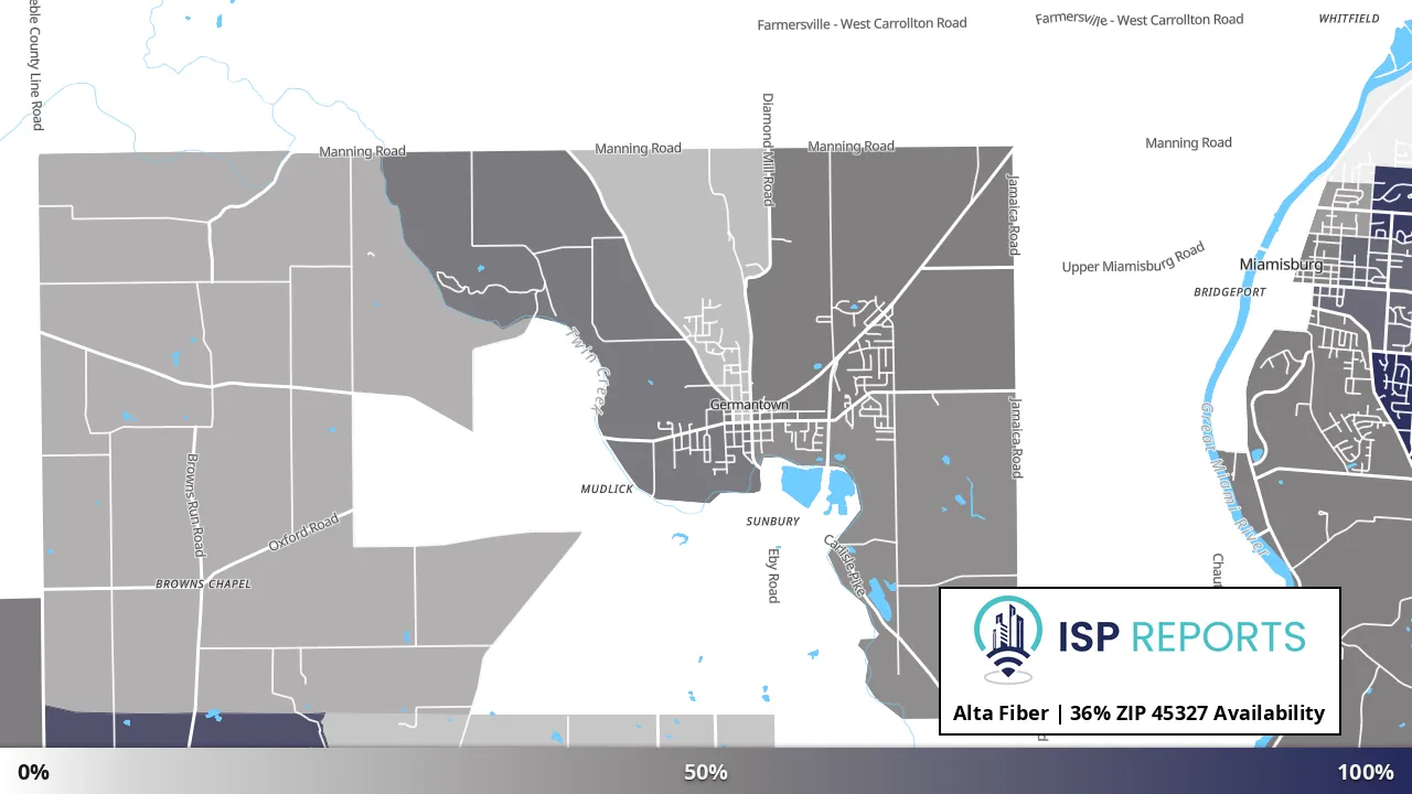 45327, OH map of internet availability