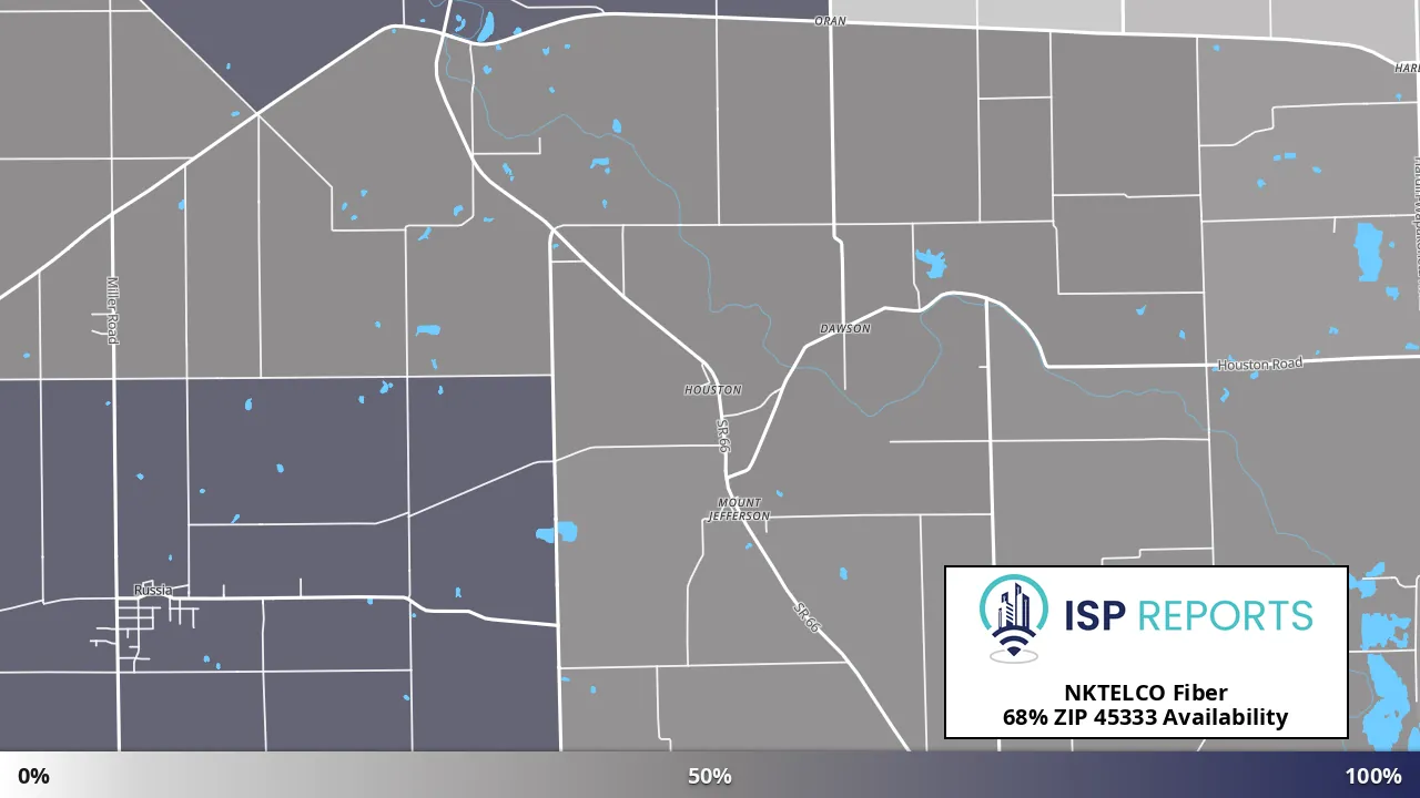 45333, OH map of internet availability