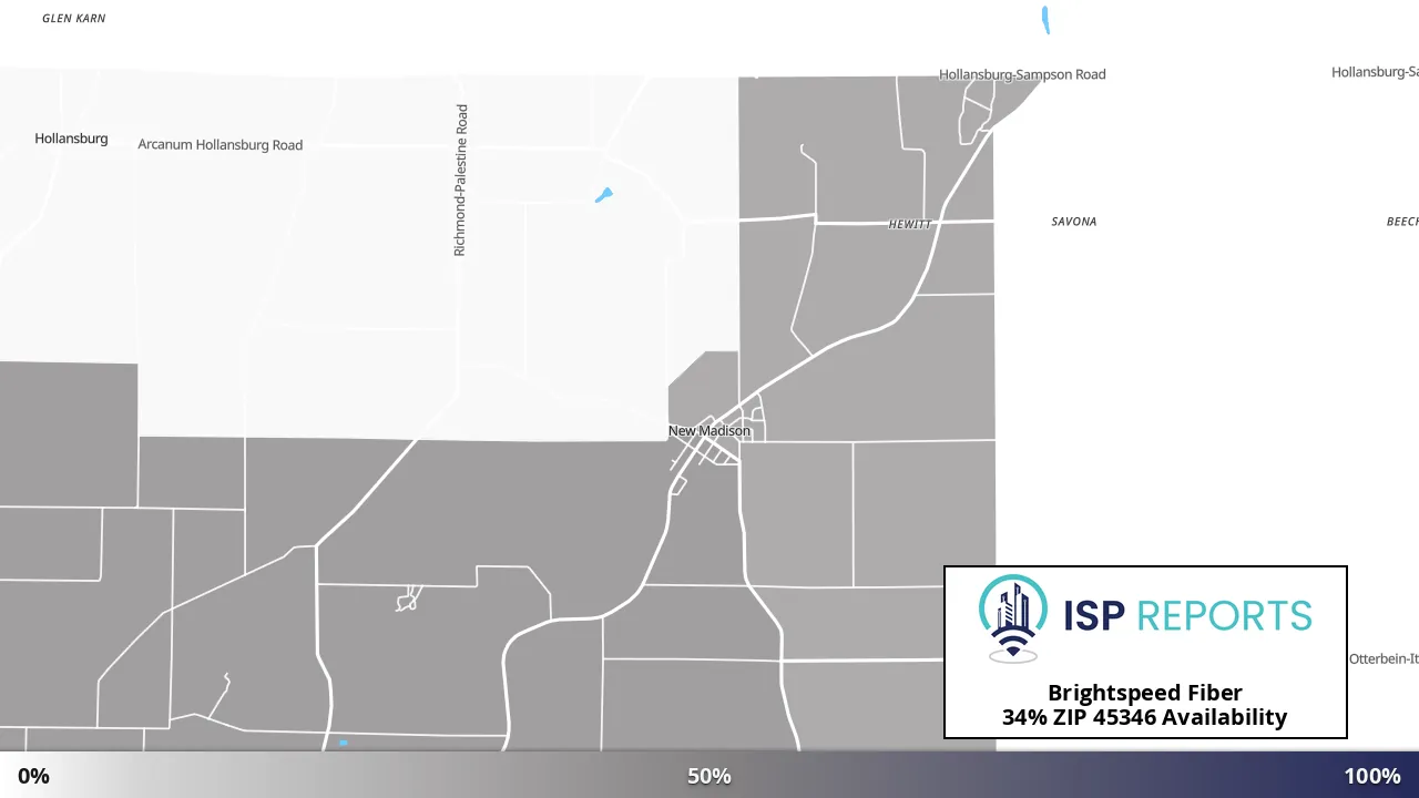 45346, OH map of internet availability