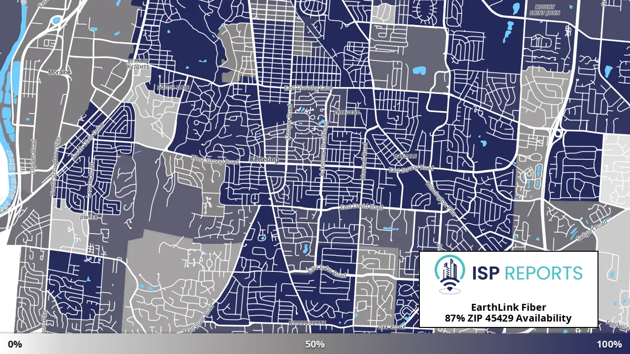 45429, OH map of internet availability
