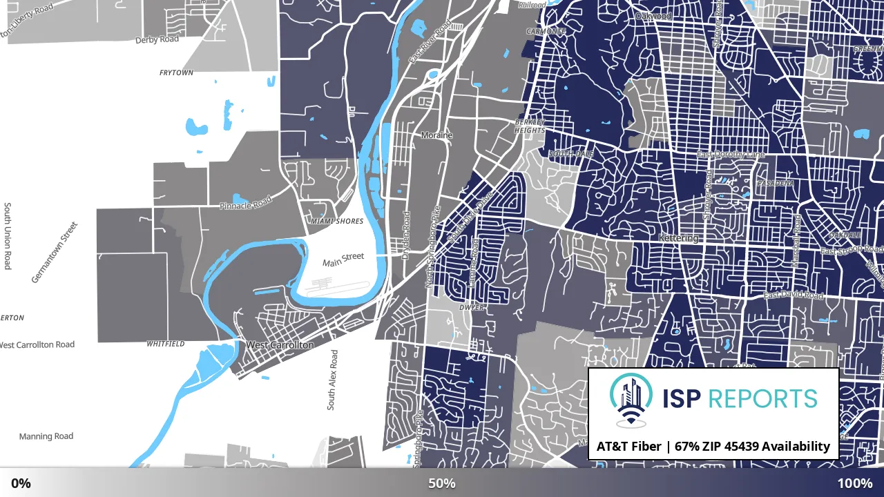 45439, OH map of internet availability
