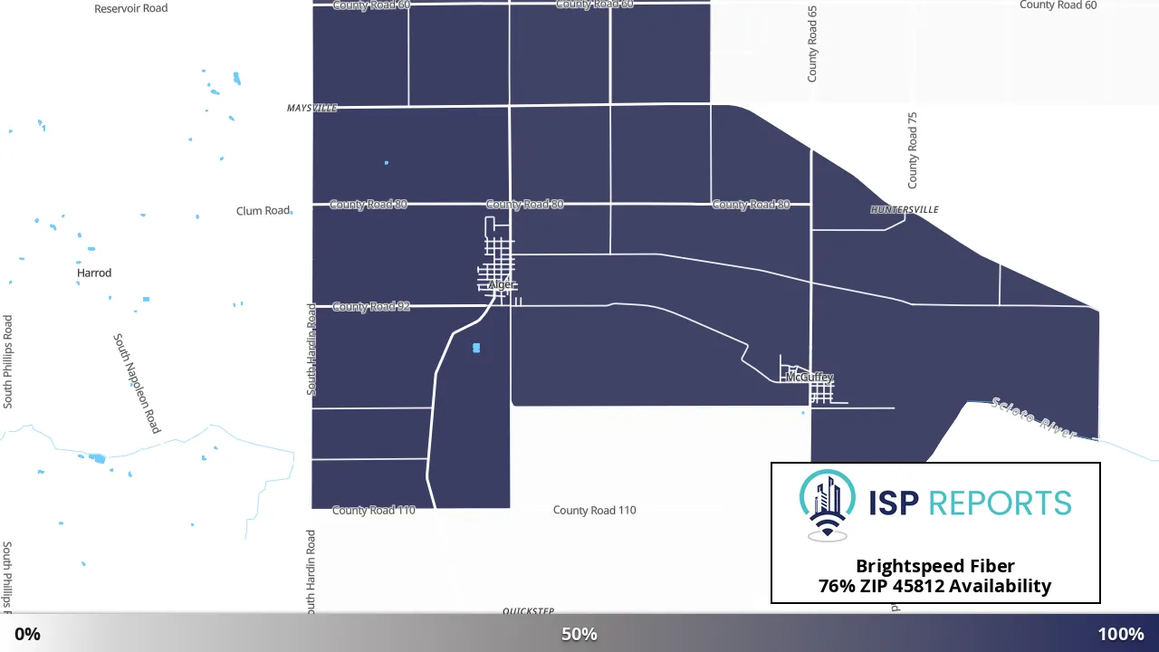 45812, OH map of internet availability