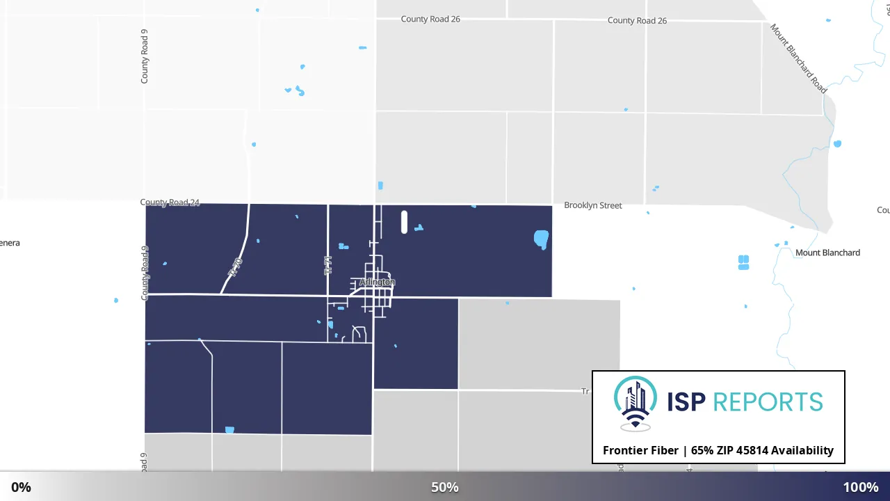 45814, OH map of internet availability