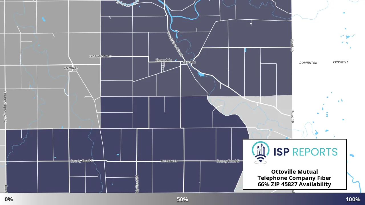 45827, OH map of internet availability