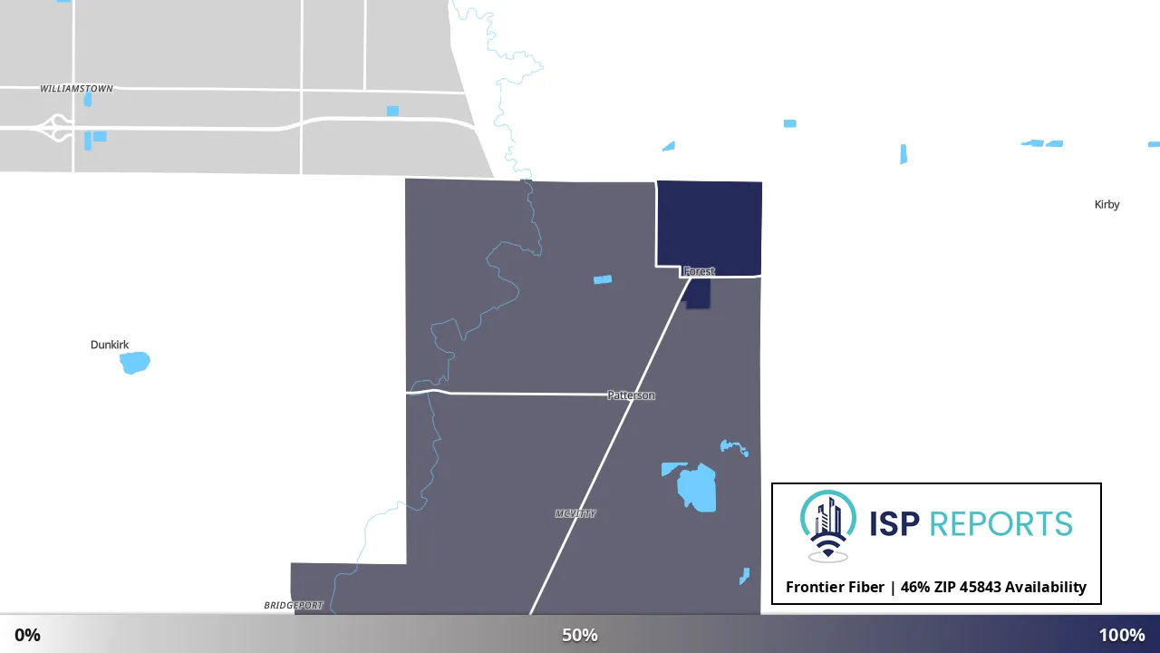 45843, OH map of internet availability